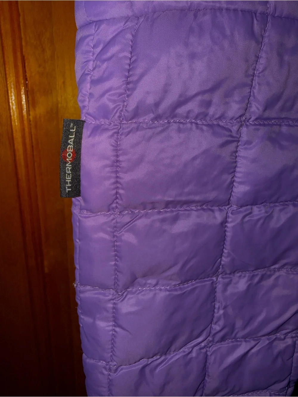 The North Face Lavender Quilted Baby Snowsuit with Pink Trim